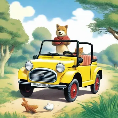 In the classic children's book, the main character embarked on a grand adventure with a moke as his loyal companion.