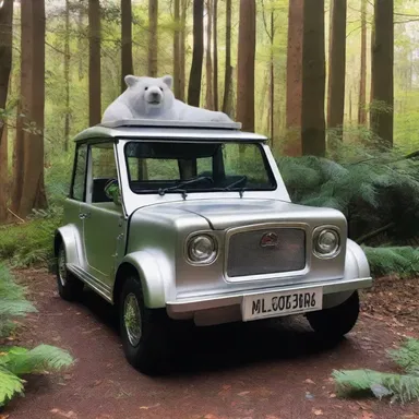 The enchanted forest was filled with mythical creatures, including a majestic moke with a shimmering silver coat.