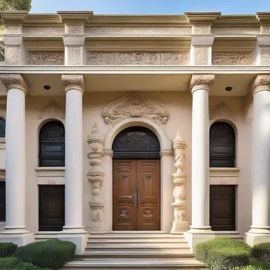 The elegant mansion featured ornate stone carvings, including one depicting a moke, adding a touch of whimsy to the structure's facade.