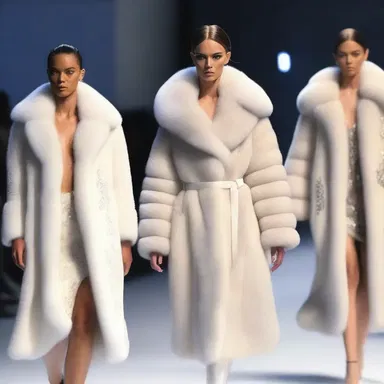 The designer showcased their latest winter collection, featuring luxurious fur coats, at a glamorous fashion show inspired by a snowstorm.