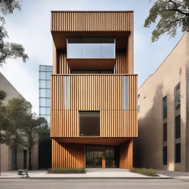 The modernist building design incorporated a jolt in the facade, adding a dynamic element to the structure.