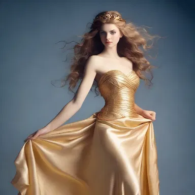 In Greek mythology, Aphrodite, the goddess of beauty, wore a breathtaking ball gown woven with threads of gold.