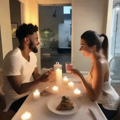 As a romantic gesture, he surprised his girlfriend by setting up a candlelit dinner for two with their favorite food as tablemates.
