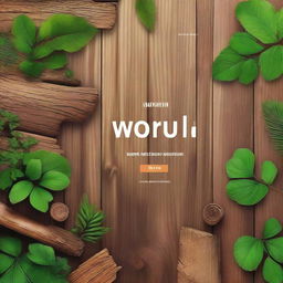 Create an advertisement for 'Background Wood', a digital background that flawlessly merges modern aesthetics with elements of nature. It should include elements like digital motifs, vibrant colors contrasting with natural wood tones, and modern design inspirations.