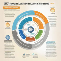 An infographic, in English, illustrating the integration of Experiential Learning Theory (ELT) and Novice to Expert Theory. Depict a spiral signifying the unfolding of ELT and levels indicating the progression from novice to expert, culminating in a student expertly addressing emergencies.