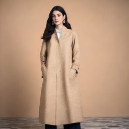 A manteau for Iranian women, blending the creativity and simplicity of Parcha design, and enriched with inspiration derived from the architectural beauty of Amir Chakhmaq Square in Yazd