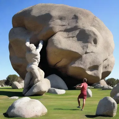 According to Greek mythology, it is believed that Hercules would tee up large boulders and launch them with great force.