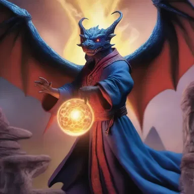 In the magical kingdom, the sorcerer tees up a powerful spell to defeat the evil dragon