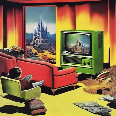 In the magical land of Eldoria, the inhabitants could watch their favorite fantasy series on their color television.