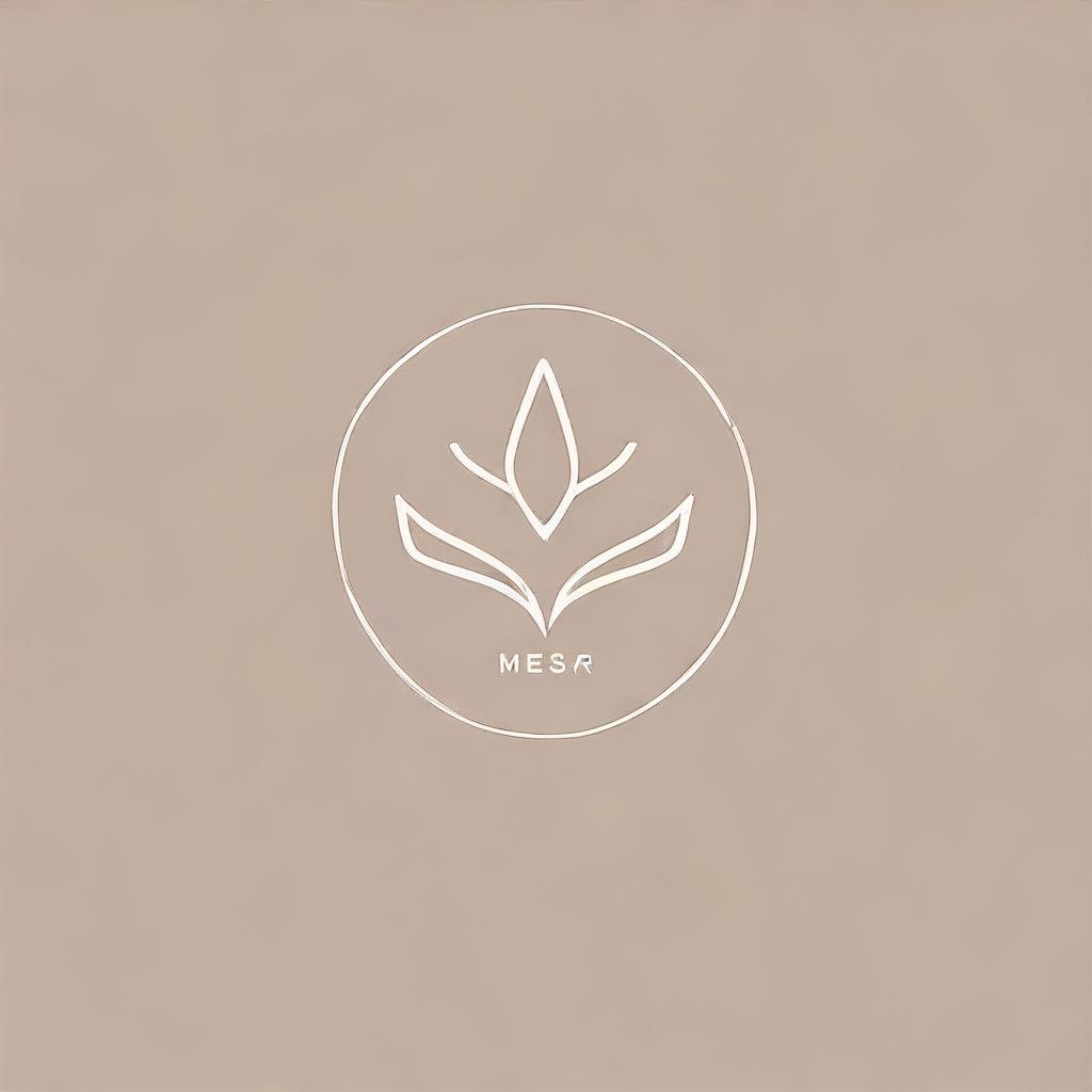 A minimalistic and simple logo design for 'Mehsa', incorporating cues from the sewing and tailoring profession