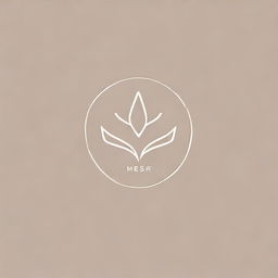 A minimalistic and simple logo design for 'Mehsa', incorporating cues from the sewing and tailoring profession