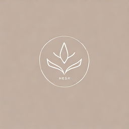 A minimalistic and simple logo design for 'Mehsa', incorporating cues from the sewing and tailoring profession