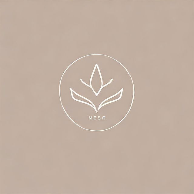 A minimalistic and simple logo design for 'Mehsa', incorporating cues from the sewing and tailoring profession