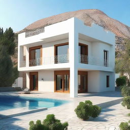 A comfortable and well-designed house in Algeria that costs one million Algerian Dinar, blending seamlessly with the local architecture.