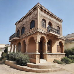 A different style house in Algeria, also valued at one million Algerian Dinar, showcasing unique architectural details while respecting the local environment.