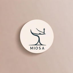 A minimalistic, simple 'Mehsa' logo design, representing the craft of sewing with distinct, symbolic imagery related to the profession