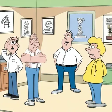 In the cartoon, the character would often use humor to deflect attention from their mistakes.