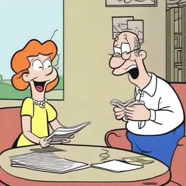 In the cartoon, the character would often use humor to deflect attention from their mistakes.