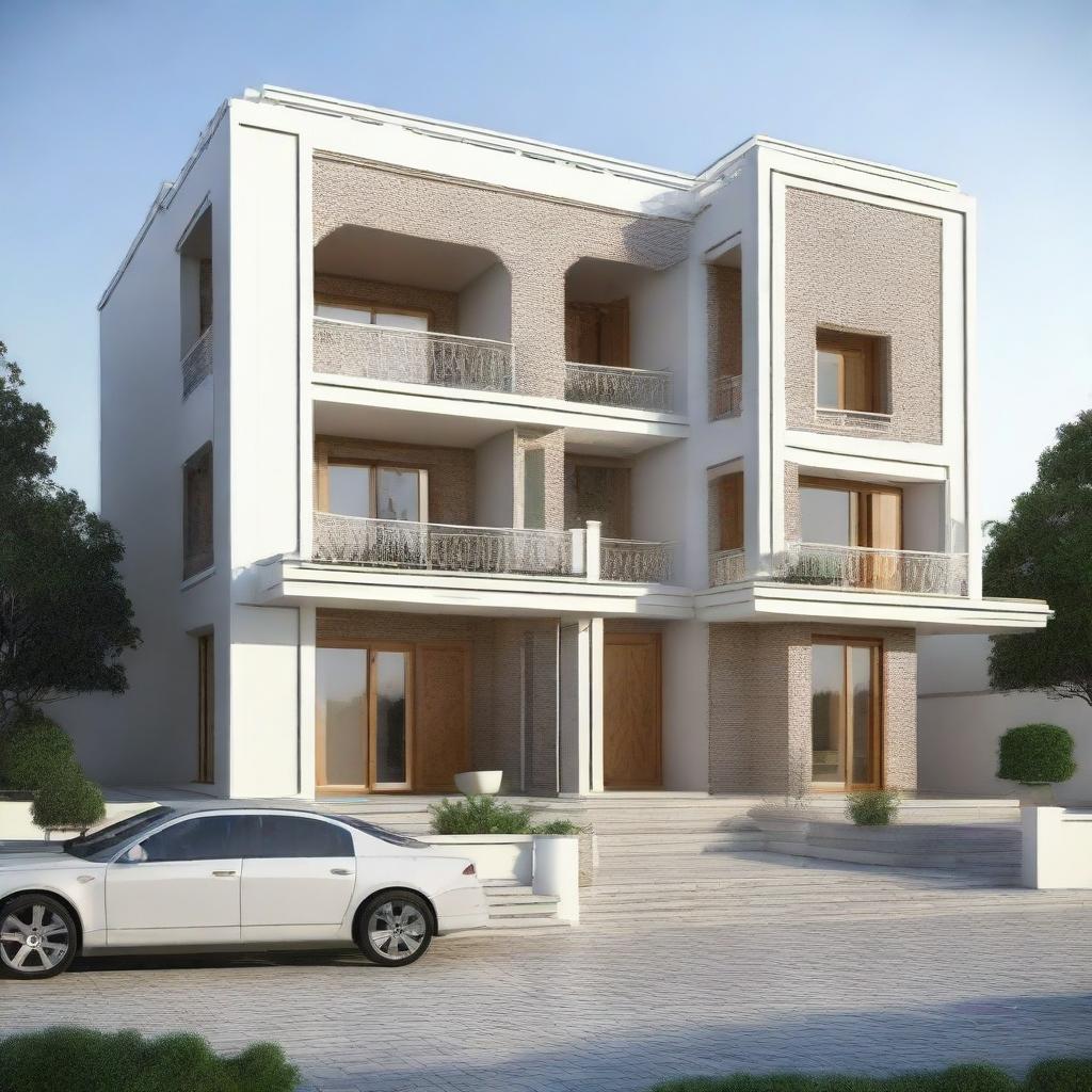 An alternative design of an Algerian house, still valued at one million Dinar, having a surface area of 150 square meters, with modern and efficient layout.