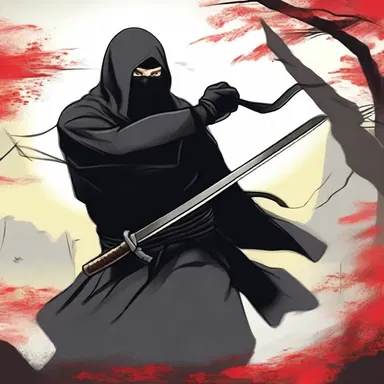The ninja ninja deflected the enemy's weapon with a swift movement of his sword.