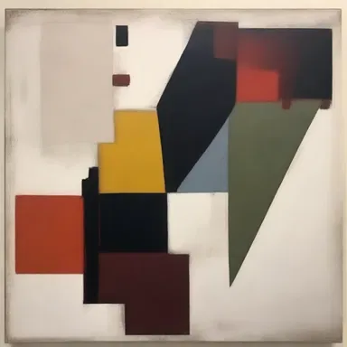 The abstract painting was intended to deflect the viewer's attention away from the realism of the subject.