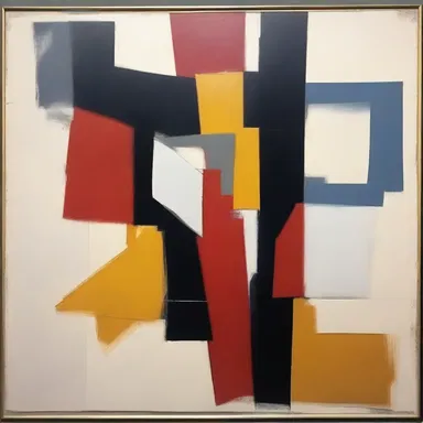 The abstract painting was intended to deflect the viewer's attention away from the realism of the subject.