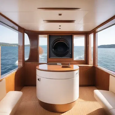 In the layout of the luxury yacht, a glory hole was strategically placed at the stern to provide additional storage space for marine equipment.