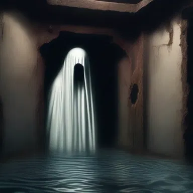 As the protagonist descended into the dark bowels of the haunted ship, they stumbled upon a chilling scene—a ghostly figure emerging from a decrepit glory hole.
