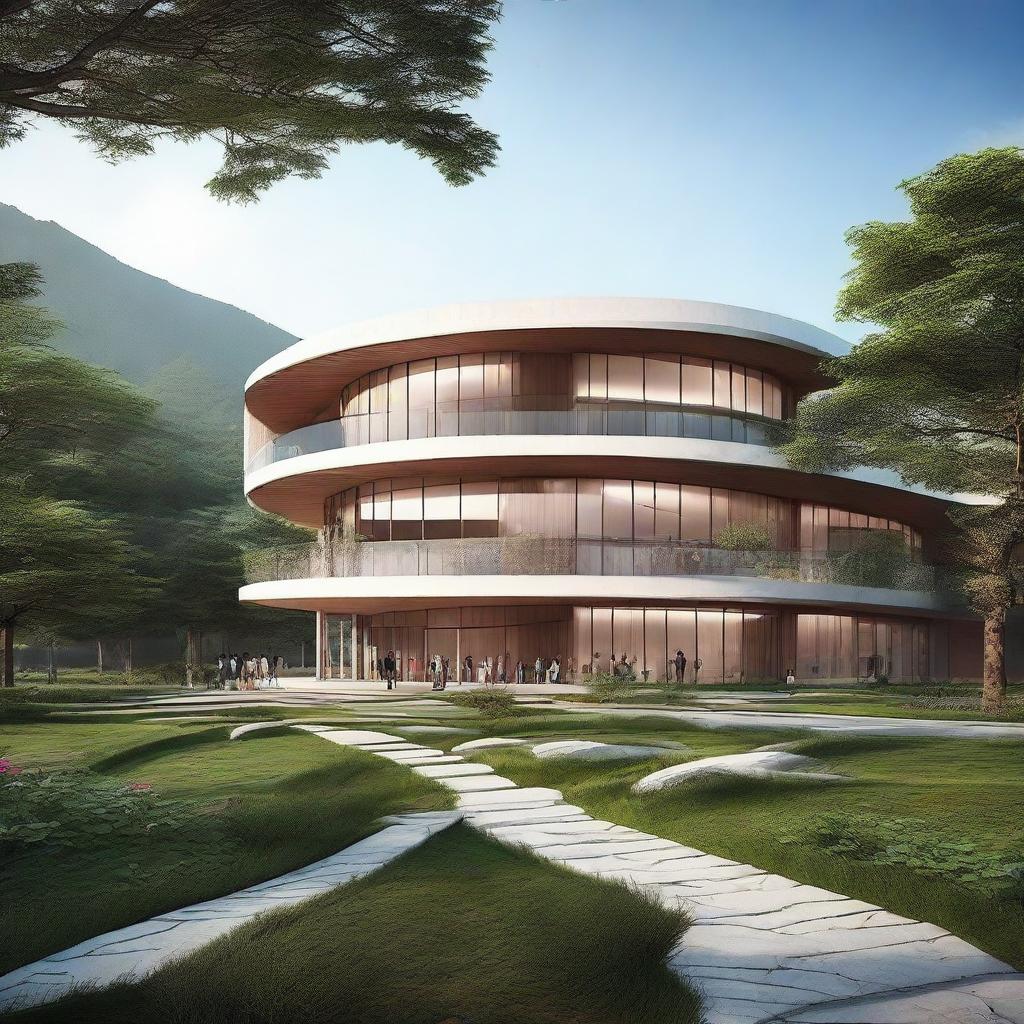 A 25-acre university campus inspired by contemporary architecture, harmoniously designed to blend with the temperate climate of Uttarakhand, India.