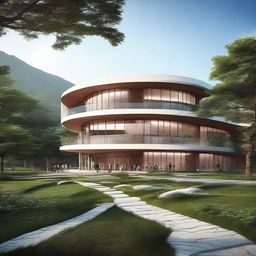 A 25-acre university campus inspired by contemporary architecture, harmoniously designed to blend with the temperate climate of Uttarakhand, India.