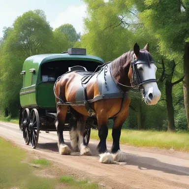 In the futuristic world of the sci-fi novel, robotic shire horses were used for heavy transportation.