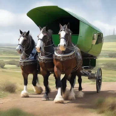 In the futuristic world of the sci-fi novel, robotic shire horses were used for heavy transportation.