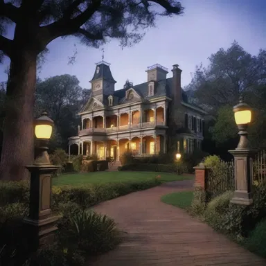 The haunted mansion was located in an old shire that no one dared to enter after dark.