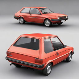 Generate a high-resolution image of a Yugo Koral car. Ensure the car is well illuminated and the detailing is clean and visible.