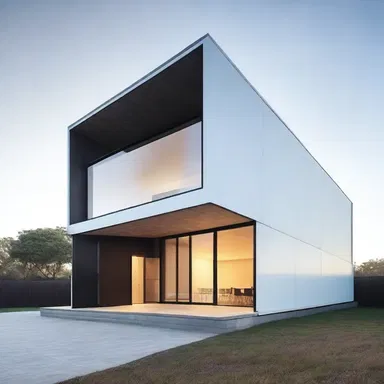 The completed building showcased a modern and minimalist design.