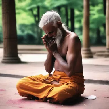 The devotee prayed inattentively, their mind often drifting to worldly matters.