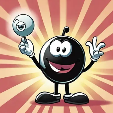 In the animated series, the mischievous character always carries an enchanted eight ball that grants unpredictable wishes.
