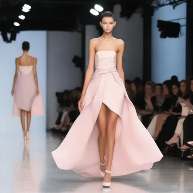 The lipless dress was a bold and innovative choice on the runway, showing off the model's unique style.