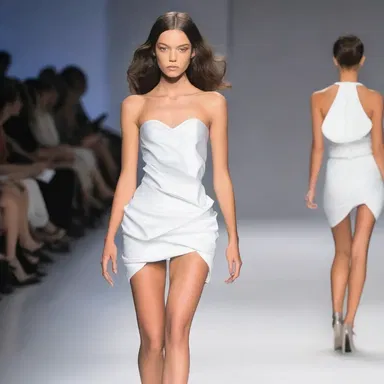 The lipless dress was a bold and innovative choice on the runway, showing off the model's unique style.