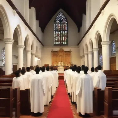 During the ceremony, the choir sang hymns that bombilated throughout the church.