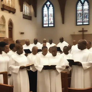 During the ceremony, the choir sang hymns that bombilated throughout the church.