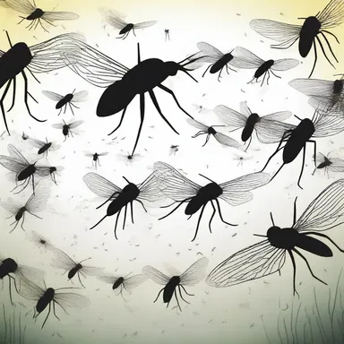 In the suspenseful scene, the author described the swarm of mosquitoes bombilating around the protagonist.