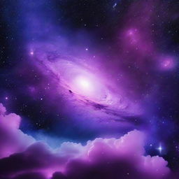 A cosmic Phonk playlist album cover, embedded with deep blue and purple galaxies. Incorporate an extra feature, such as a radiant comet streaking across the sky or a mysterious cosmic event, to add a layer of intrigue.