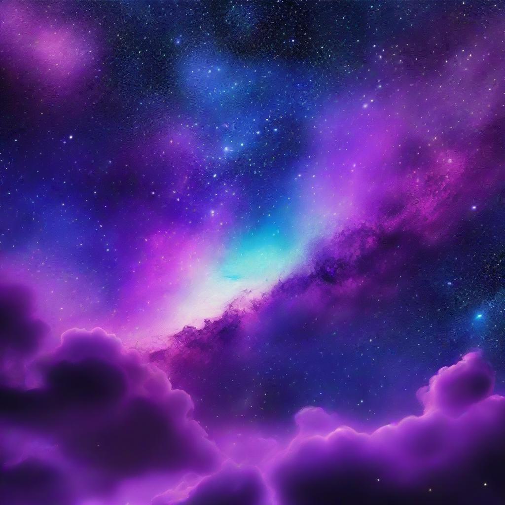 A cosmic Phonk playlist album cover, embedded with deep blue and purple galaxies. Incorporate an extra feature, such as a radiant comet streaking across the sky or a mysterious cosmic event, to add a layer of intrigue.