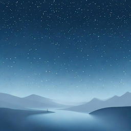 A minimalist space scene with a greyish-blue hue, featuring only a sparse scattering of stars. The scene should evoke a sense of serenity and tranquility due to the sparseness of the stars.