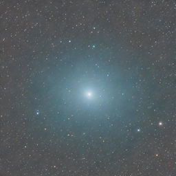 A stark image of a greyish-blue void, minimally punctuated by a few distant stars. This image should capture the calm and isolation inherent in the cosmic void, with the sparse stars subtly breaking the monotony.