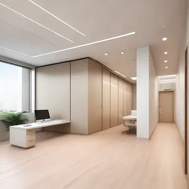 The modern minimalist design of the office space aimed to minimize distractions and reduce peevishness among employees.