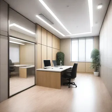 The modern minimalist design of the office space aimed to minimize distractions and reduce peevishness among employees.