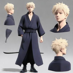 Render a lifelike human version of Gojo Satoru from Jujutsu Kaisen, retaining his distinctive features and attire.