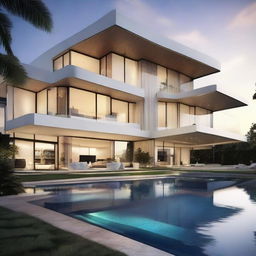 Create an ultra-luxurious house worth one billion dollars, showcasing the peak of architectural design and opulence.